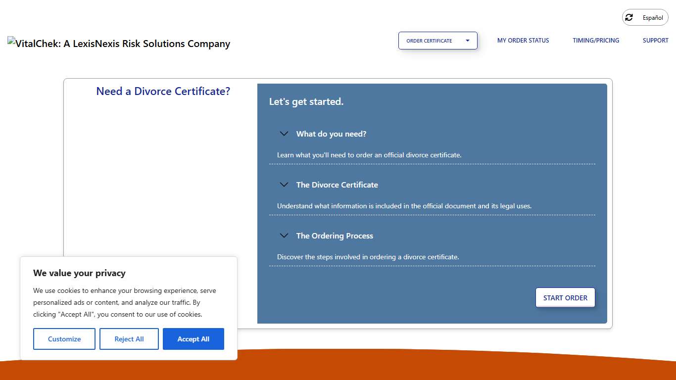 Order Divorce Records Online VitalChek